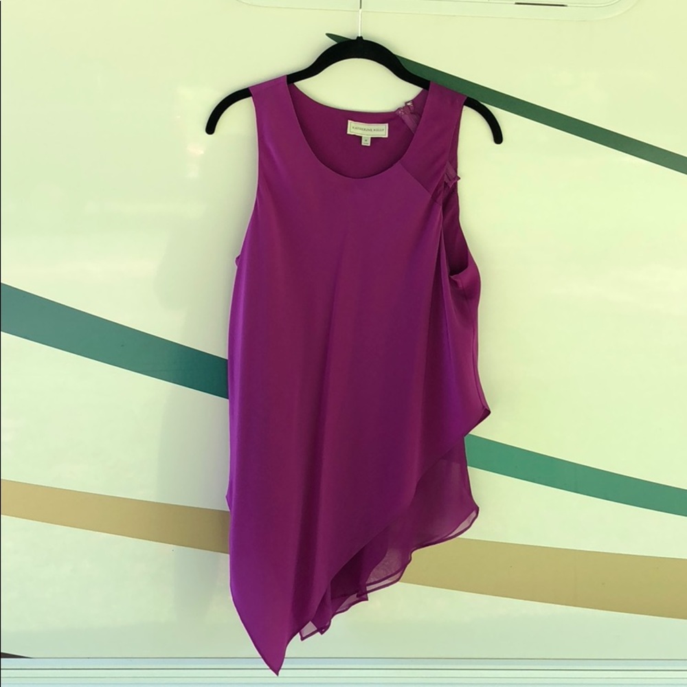 Bright purple silk blouse